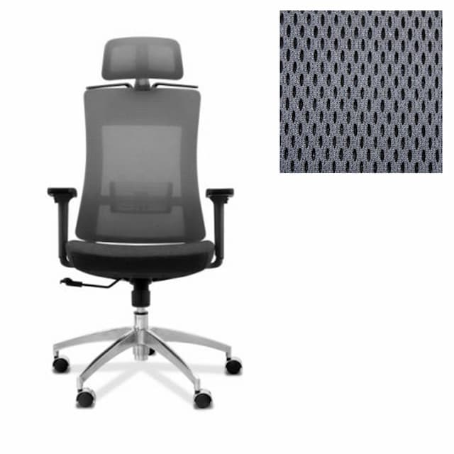 Кресло для персонала Юнитекс Pulse A PS/A/X/SL/3D/h ткань TW серая