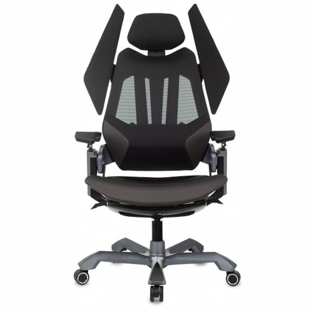 Кресло игровое Knight Aero черный крестов. пластик пластик серебро