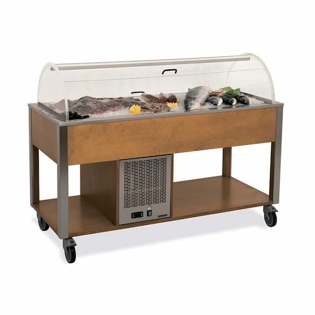 Стол для выкладки "рыбы на льду" MetalCarrelli 6930.3R (дуб)