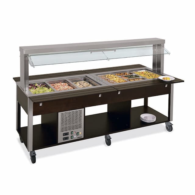 Стол Шведский комбинированный (защитное стекло подвижное) MetalCarrelli 6920.5F3M-RAL (цвет по RAL)